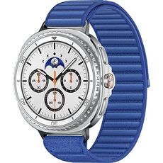 Galaxy Watch8 Classic | 46 мм | White | Fabric/Blue | S/M, Размер: 46 мм, Цвет: White, Тип ремешка: Fabric, Цвет ремешка: Blue, Размер ремешка: S/M, Подключение часов: Bluetooth / Wi-Fi